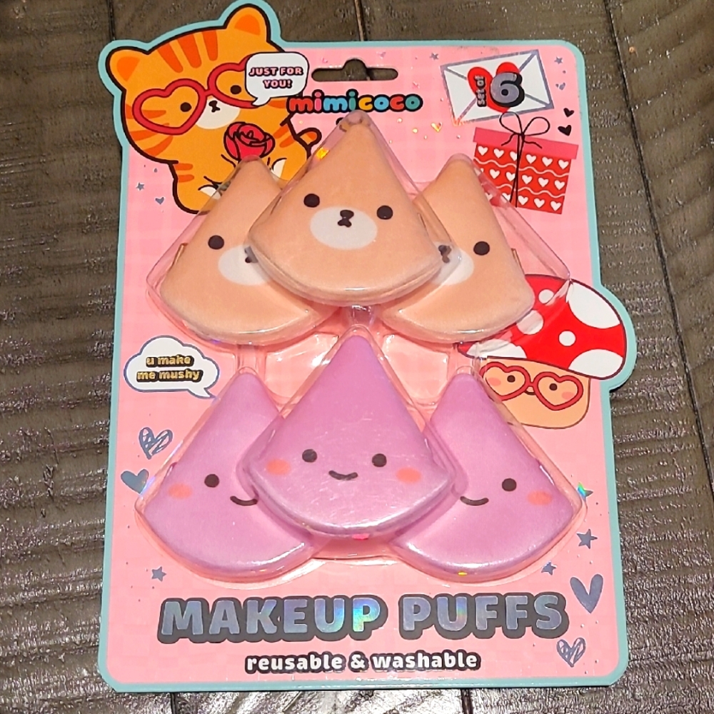 Mimicoco Makeup Puffs Set Of 6 Reusable & Washable NWT Sealed